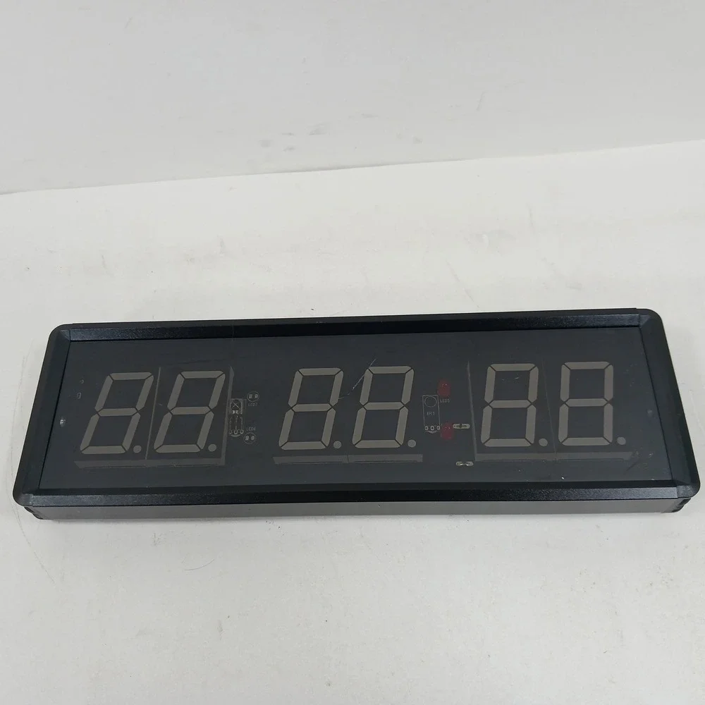 1.5 In LED Interval Timer Gym Training Fitness Wall Clock Red Blue Display only